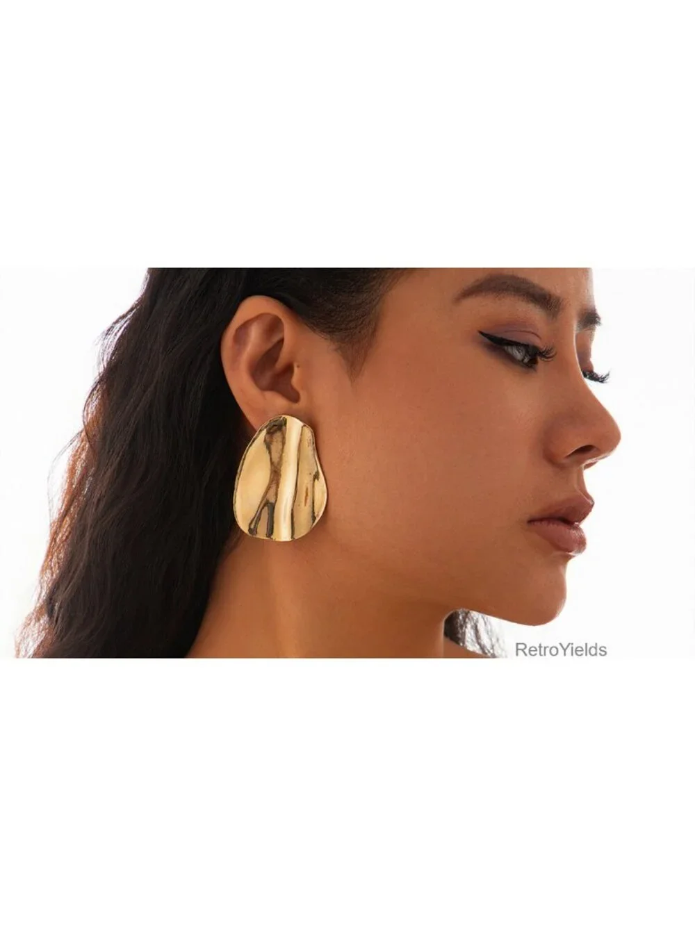 Chunky Teardrop Earrings for Women, Minimalist Geometric Statement Drop